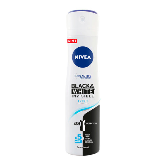 NIVEA Black & White Invisible Fresh Spray Desodorante, 200ml