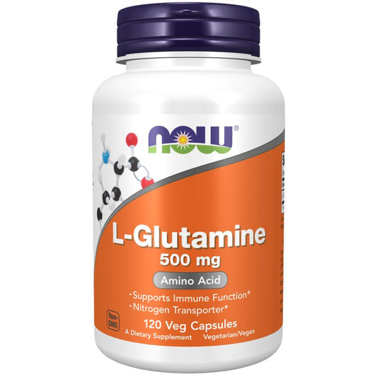 Now L-Glutamina , 120 cápsulas de 500 mg
