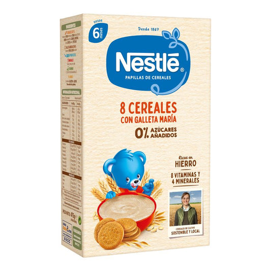Nestlé Papillas 8 Cereales Con Galleta María ,  475g
