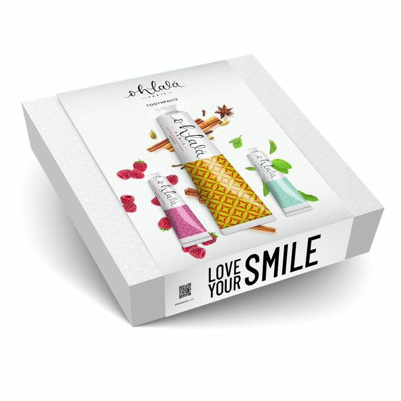 Ohlala Toothpaste " Spring Set " (Canela menta 75 ml + Menta Fresca 15 ml + Frambuesa menta 15 ml)