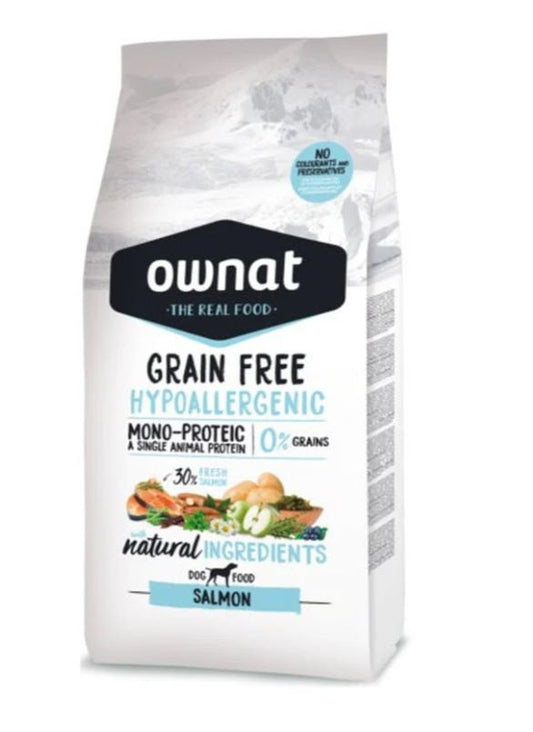 Ownat Canine Adult Hypoallergenic Grain Free Salmon 12Kg, pienso para perros