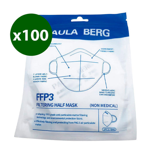 Mascarilla Paula Berg Ffp3 Blanca con Certificado Ce, 100 unidades