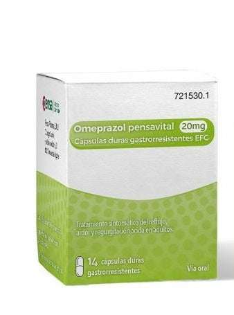 Omeprazol Pensavital EFG 20mg, 14 Cápsulas