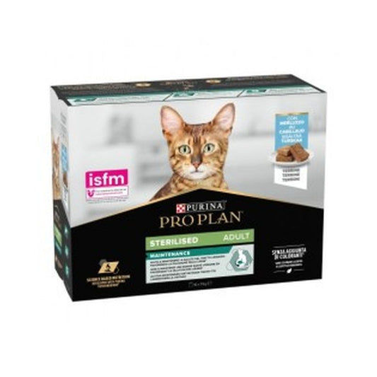 Purina Pro Plan Esterilizado Bacalao 10X85Gr, comida húmeda para gatos