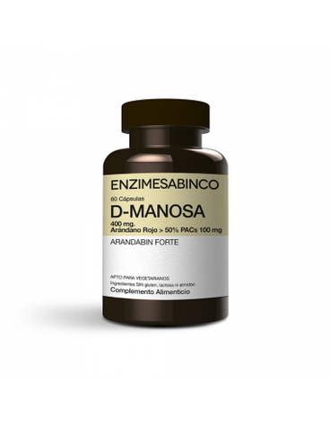 Enzimesab D-Manosa + Arandano Rojo 50% Pacs, 60 Cápsulas