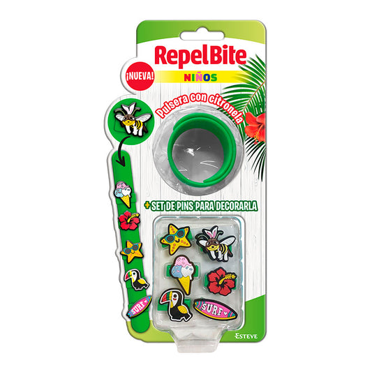 Repel Bite Pulsera Custom Repelente Mosquitos Infantil (Verde)