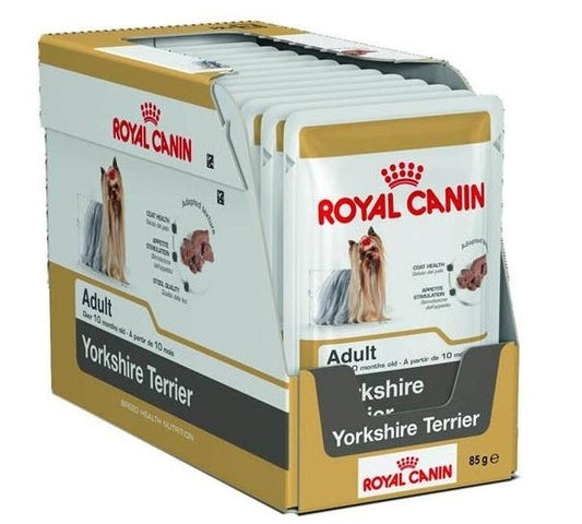 Royal Canin Adult Yorkshire Pouch Caja 12X85Gr, comida húmeda para perros