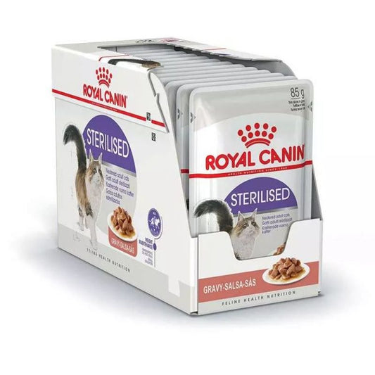 Royal Canin Adult Sterilised Pouch Caja 12X85Gr, comida húmeda para gatos