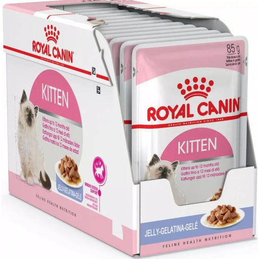 Royal Canin Kitten Gelatina 12X85Gr, comida húmeda para gatos