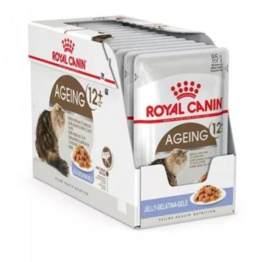 Royal Canin Ageing +12 Pouch Gelatina Caja 12X85Gr, comida húmeda para gatos