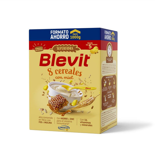 Blevit Alimentación Infantil Superfibra 8 Cereales Y Miel, 1000 grs
