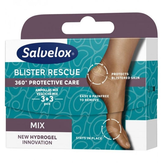 Salvelox Blister Rescue Mix Talón / Dedos, 3+3 Apósitos