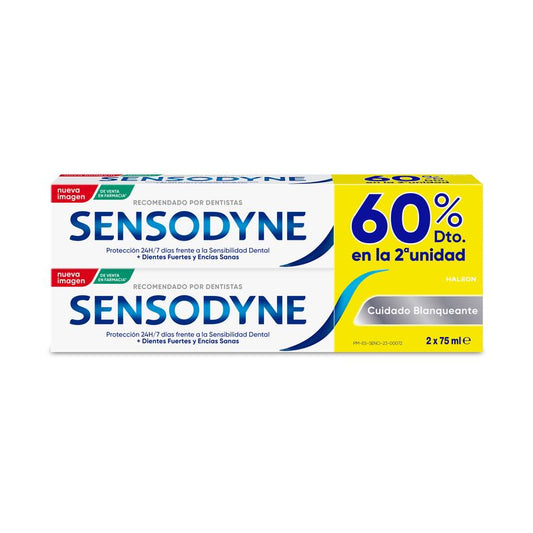 Sensodyne Cuidado Blanqueante Pasta De Dientes, pack de 2x75 ml