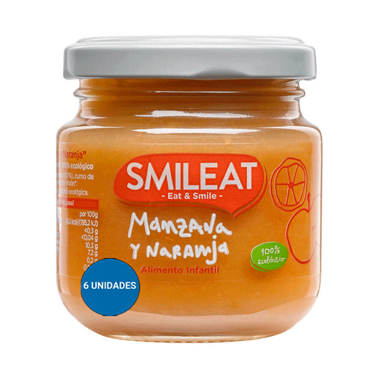 Smileat Tarrito Manzana Y Naranja, 6x130 Gr