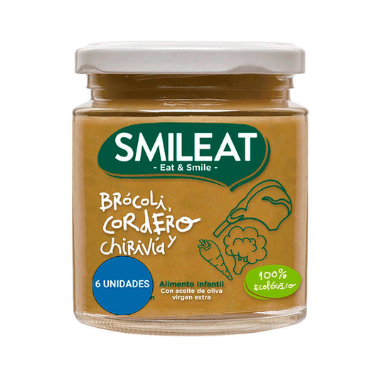 Smileat Tarrito Brócoli Con Cordero Y Chirivia Ecológico, 6x230 Gr