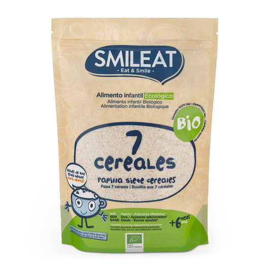 Smileat Papillas de 7 Cereales Ecológica, 200 gr