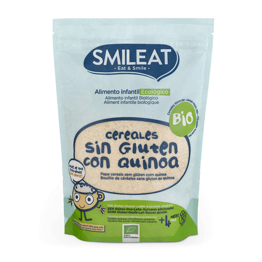 Smileat Papilla de Cereales Sin Gluten con Quinoa Ecológica, 200g