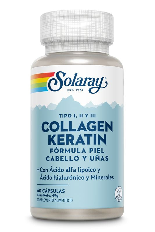 Solaray Collagen Keratin, 60 Cápsulas      