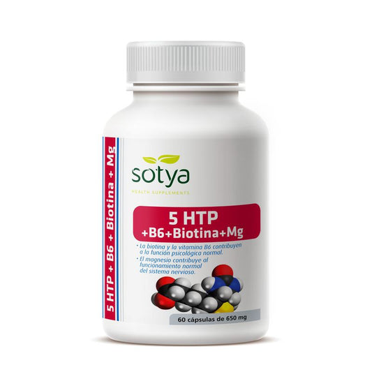 Sotya 5Htp+B6+Biotina+Mg 650Mg, 60 Cápsulas      