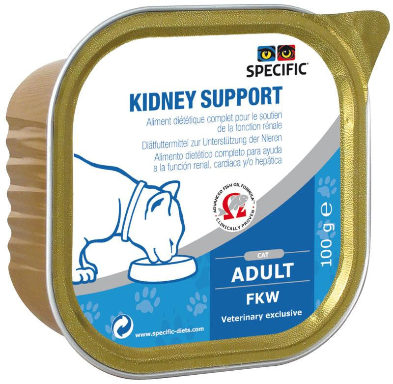Specific Feline Adult Fkw Kidney Support Caja, 7X100 gr, comida húmeda para gatos