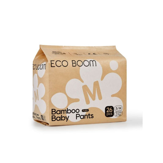 Eco Boom Pants De Bambú - Braguita Pañal - Pure M, 26 unidades