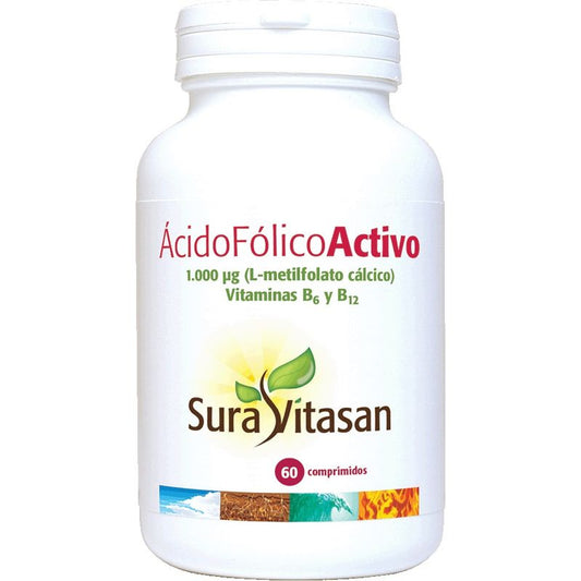 Sura Vitas Acido Folico Activo 1000 Microgramos , 60 comprimidos   