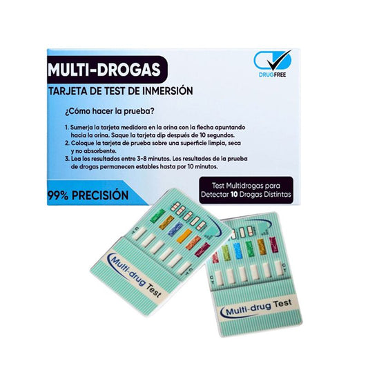 Surgicalmed Tezaro Pharma Test Multidrogas De Detección Rápida De 10 Drogas En Orina Con Tarjeta De Inmersión De Tezaro Pharma, 1 unidad