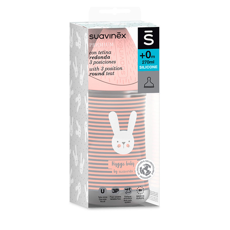 Suavinex Biberón Premium Rabbit Verde, 270 ml