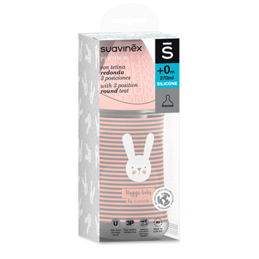 Suavinex Biberón Premium Rabbit Rosa, 270 ml