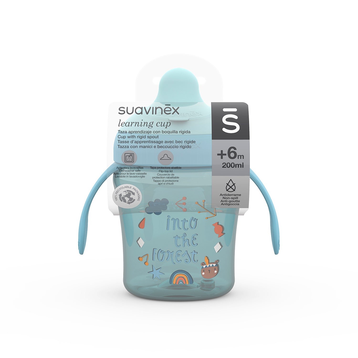 Suavinex Vaso Entrenamiento Para Bebés +6 Meses Azul, 200 ml