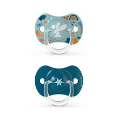 Suavinex Pack De 2 Chupetes Con Tetina Fisiológica De Silicona Sx Pro, Para Bebés +18 Meses, Forest Azul