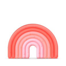 Suavinex Mordedor De Silicona Para Bebés +0 Meses. Anillo De Dentición Flexible Y Ligero. Diseño Arcoiris. Color Rosa 