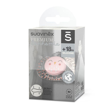Suavinex Chupete Premium Para Bebés De +18 Meses. Chupete Con Tetina Fisiológica De Silicona Sx Pro. Bonhomia, Rosa