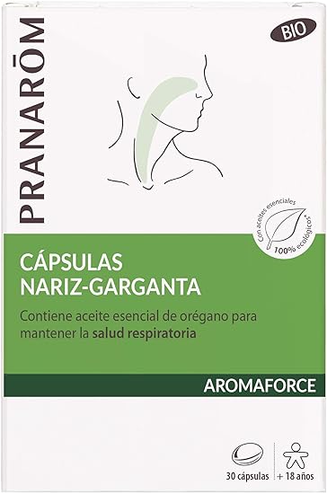 Pranarom Aromaforce Oleobiotic Salud de las vías respiratorias  Aceites Esenciales 100% puros e integrales,  15 cápsulas