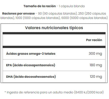 Myvitamins Omega 3 - 1000 Mg 18% Epa / 12% Dha , 250 cápsulas