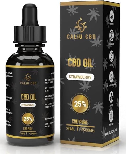 Caliu Aceite Cbd Puro 25% 7500Mg De Cbd Fresa 0% Thc, 30 ml
