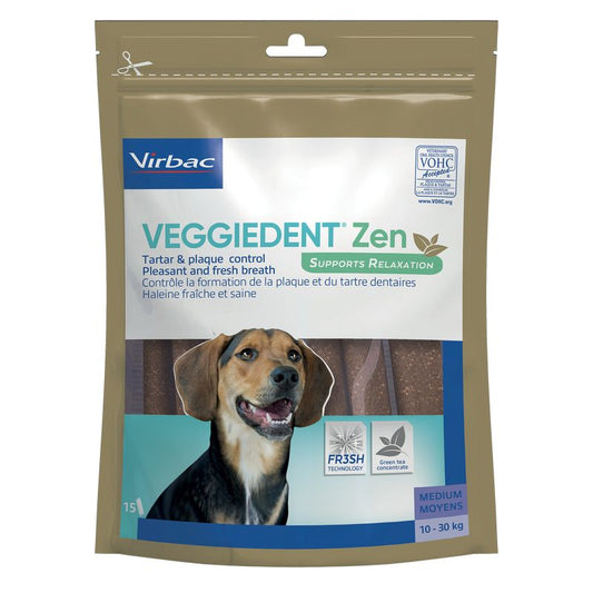 Virbac Veggiedent Zen M 10-30Kg, snack para perros