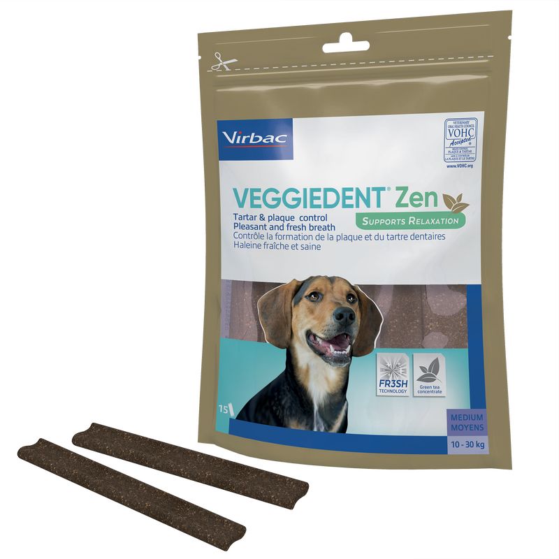 Virbac Veggiedent Zen M 10-30Kg, snack para perros