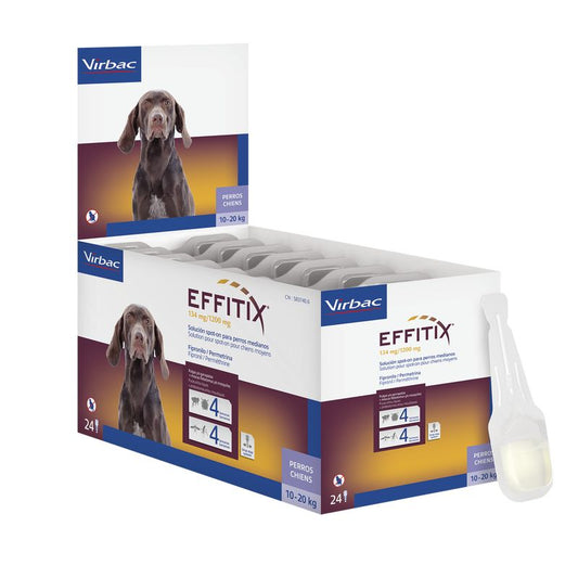 Effitix M Antiparasitarios Perros Medianos 10-20 Kg, 24 Pipetas