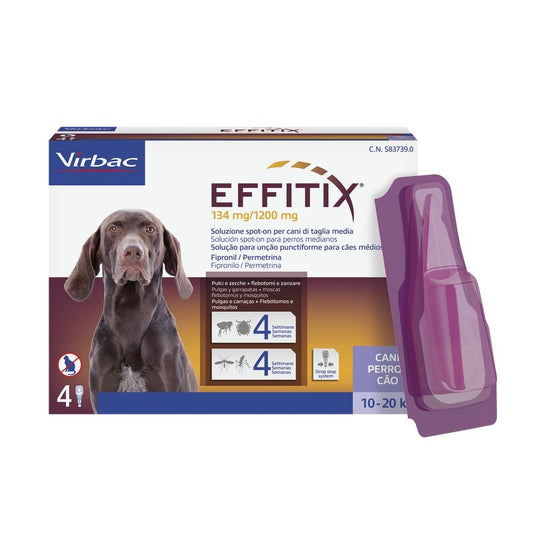 Effitix M Antiparasitarios Perros Medianos 10-20 Kg, 4 Pipetas