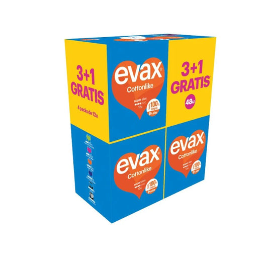Evax Cottonlike Compresas Super Con Alas , 48 unidades