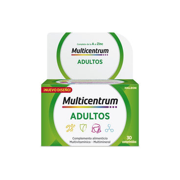 Multicentrum Complemento Alimenticio multivitamínico para adultos, 30 comprimidos