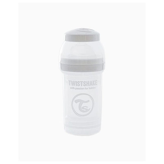 Twistshake Biberón Anticólicos Blanco, 180 ml