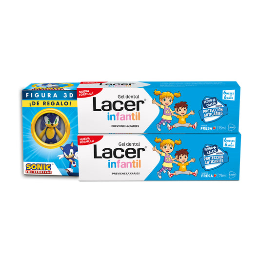 Lacer Duplo Gel Infantil 75 Ml + Figura Sonic De Regalo