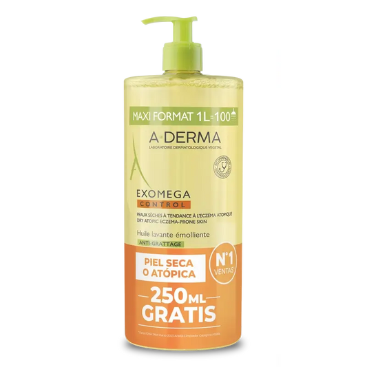 A-Derma Aceite Limpiador Emoliente Anti-Picor Exomega Control , 1000 ml