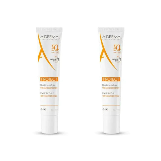 A-Derma Aderma Protect Fluido Solar Invisible Spf50+, 2X40 Ml