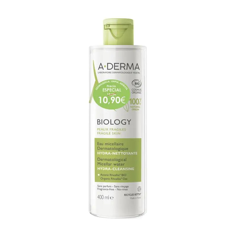 A-Derma Biology Agua Micelar Dermatológica  , 400 ml