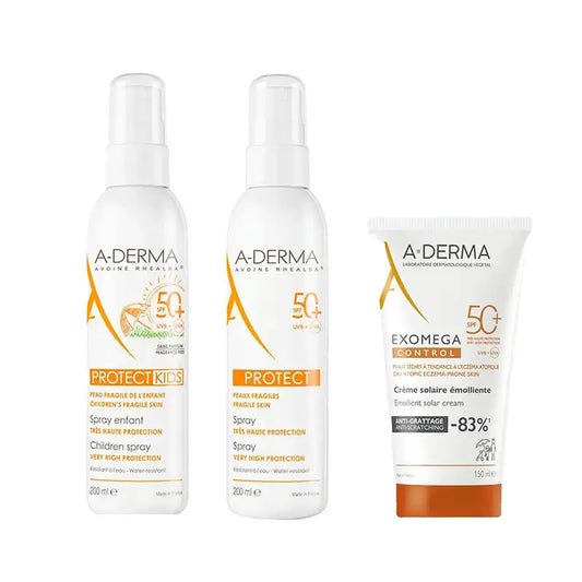 A-Derma Ctrl Crema Spf 50+ 150Ml Ad + Protect Spray Solar Spf50+ 200 Ml + Protect Spray Solar Infantil Spf50+ 200 Ml