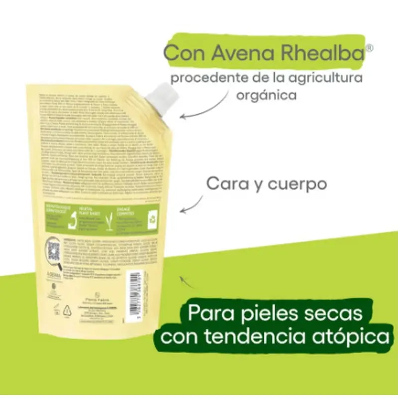 A-Derma Exomega Control Aceite Eco-Recambio, 500 ml