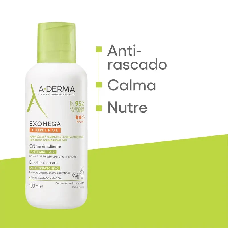 A-Derma Exomega Control Crema Emoliente, 400 ml